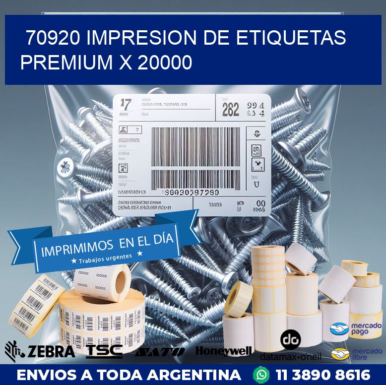 70920 IMPRESION DE ETIQUETAS PREMIUM X 20000