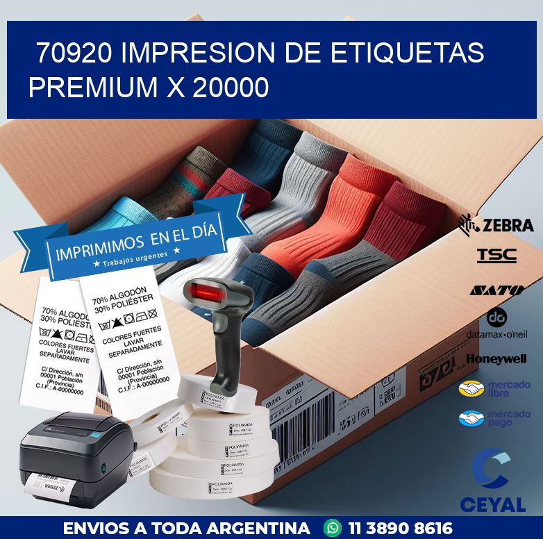 70920 IMPRESION DE ETIQUETAS PREMIUM X 20000