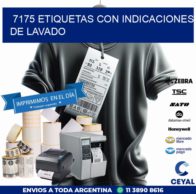 7175 ETIQUETAS CON INDICACIONES DE LAVADO