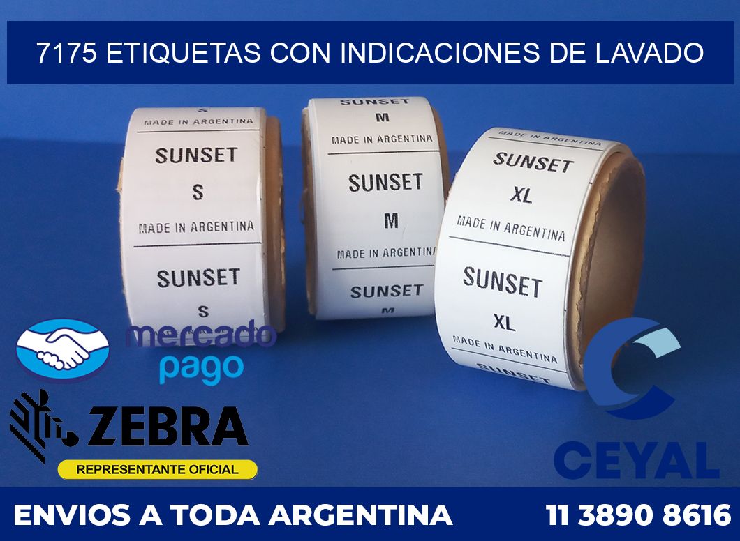 7175 ETIQUETAS CON INDICACIONES DE LAVADO