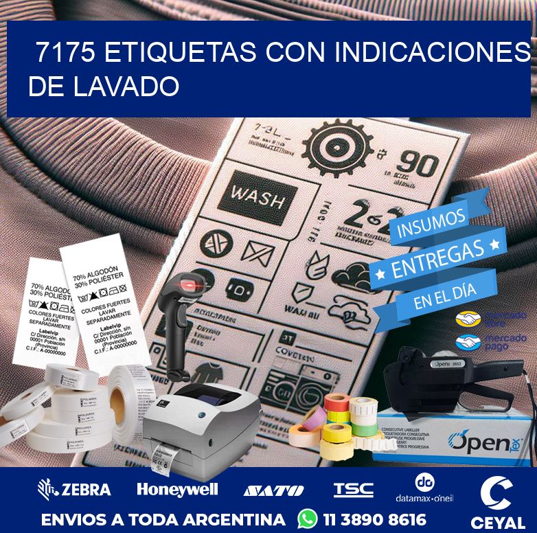 7175 ETIQUETAS CON INDICACIONES DE LAVADO