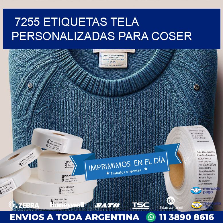 7255 ETIQUETAS TELA PERSONALIZADAS PARA COSER