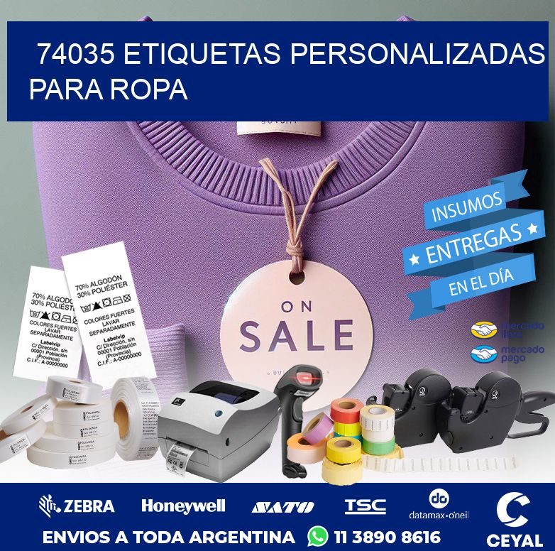 74035 ETIQUETAS PERSONALIZADAS PARA ROPA