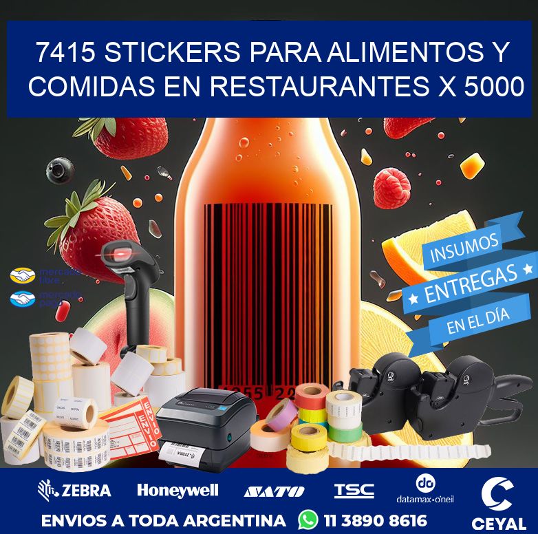 7415 STICKERS PARA ALIMENTOS Y COMIDAS EN RESTAURANTES X 5000