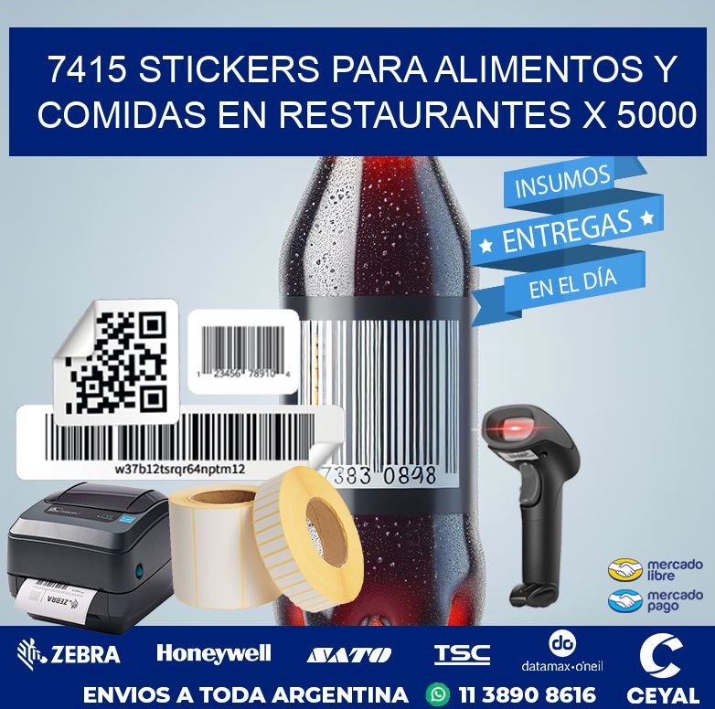 7415 STICKERS PARA ALIMENTOS Y COMIDAS EN RESTAURANTES X 5000