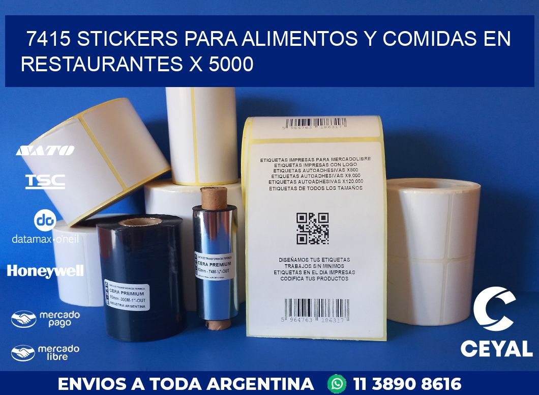 7415 STICKERS PARA ALIMENTOS Y COMIDAS EN RESTAURANTES X 5000