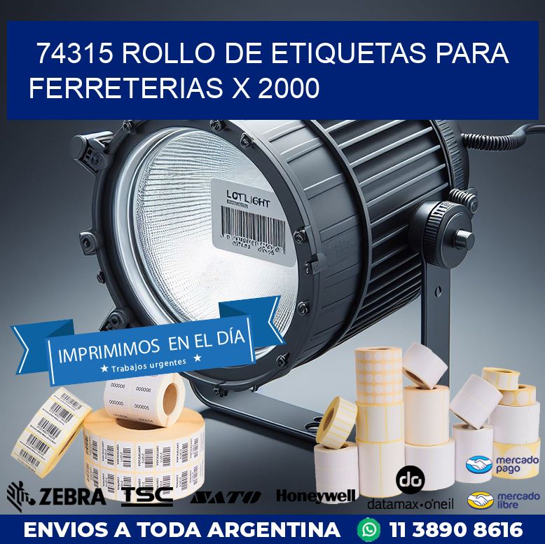 74315 ROLLO DE ETIQUETAS PARA FERRETERIAS X 2000