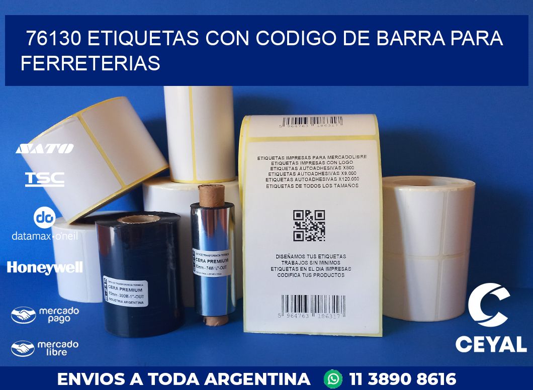 76130 ETIQUETAS CON CODIGO DE BARRA PARA FERRETERIAS