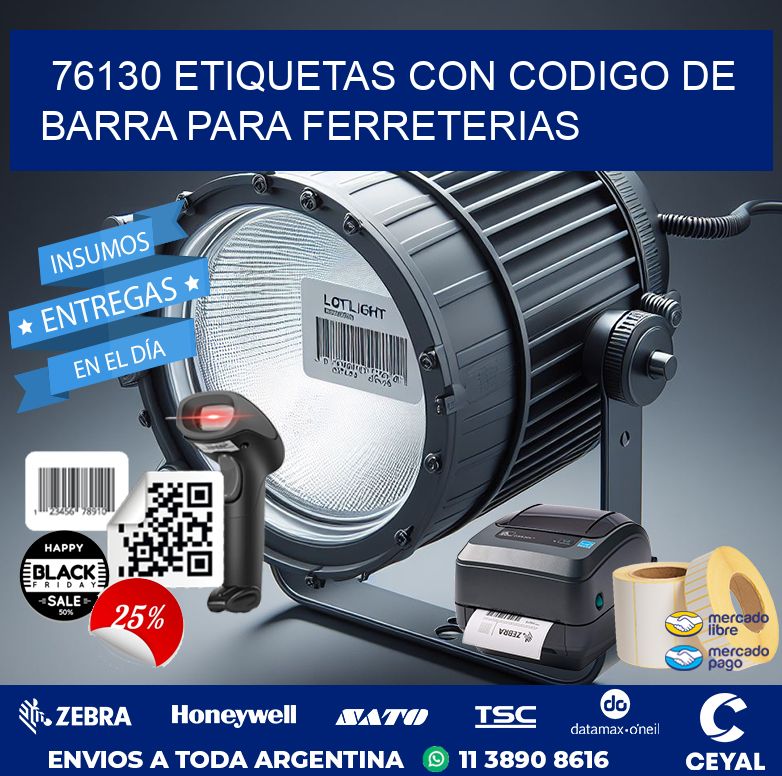 76130 ETIQUETAS CON CODIGO DE BARRA PARA FERRETERIAS