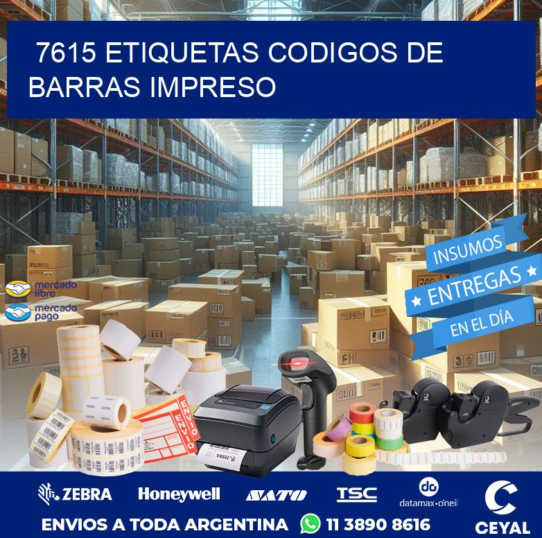 7615 ETIQUETAS CODIGOS DE BARRAS IMPRESO
