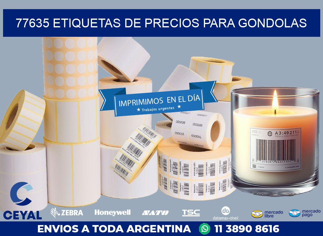 77635 ETIQUETAS DE PRECIOS PARA GONDOLAS