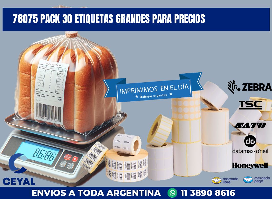 78075 PACK 30 ETIQUETAS GRANDES PARA PRECIOS