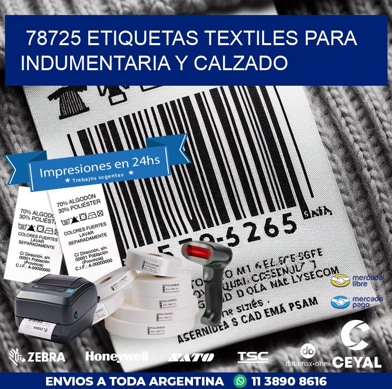 78725 ETIQUETAS TEXTILES PARA INDUMENTARIA Y CALZADO