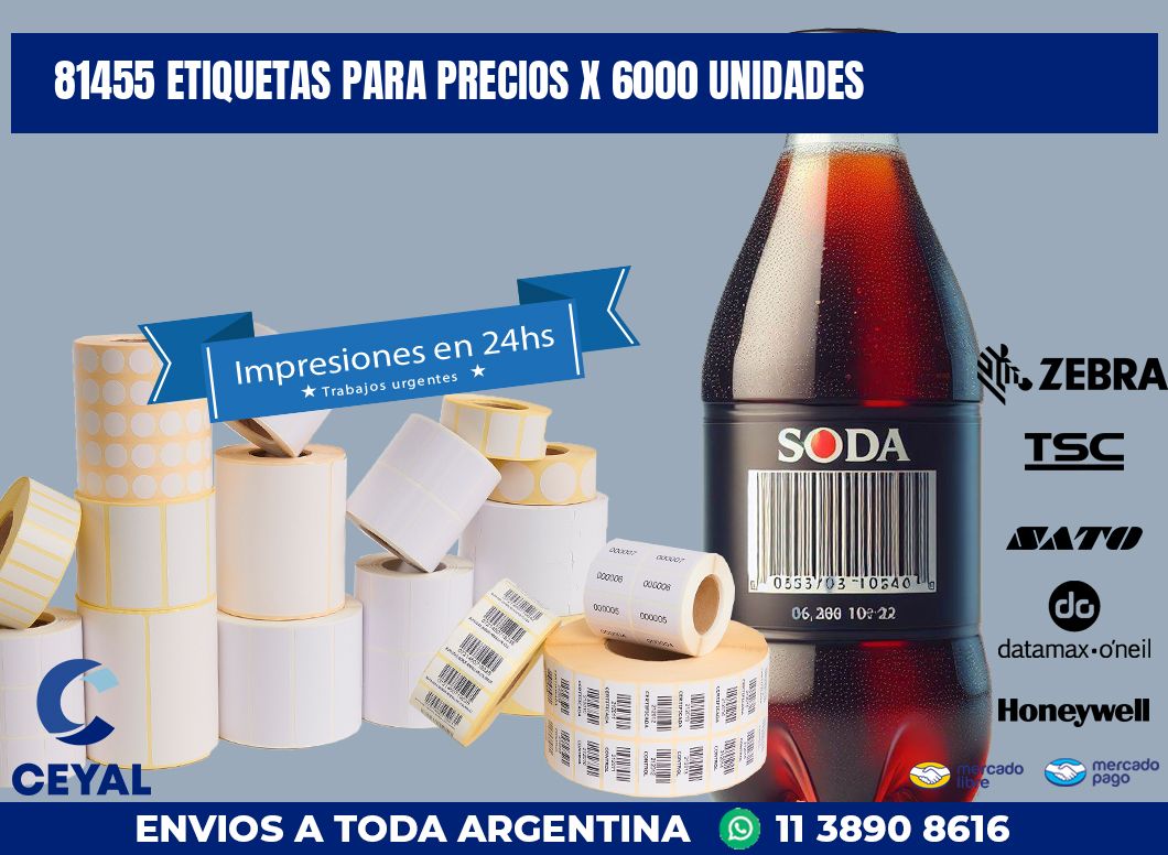 81455 ETIQUETAS PARA PRECIOS X 6000 UNIDADES