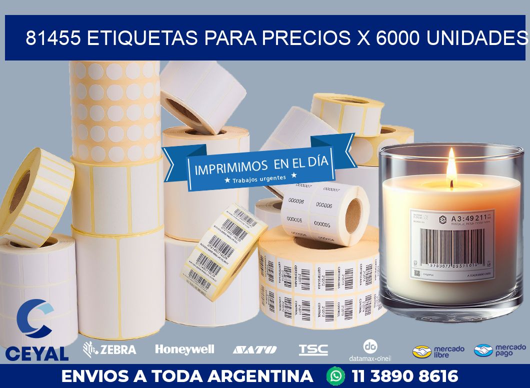 81455 ETIQUETAS PARA PRECIOS X 6000 UNIDADES