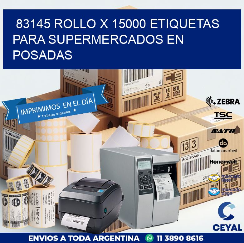 83145 ROLLO X 15000 ETIQUETAS PARA SUPERMERCADOS EN POSADAS