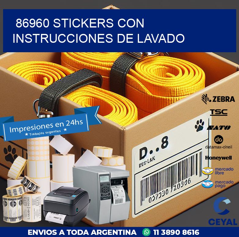 86960 STICKERS CON INSTRUCCIONES DE LAVADO