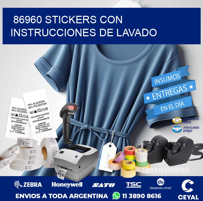 86960 STICKERS CON INSTRUCCIONES DE LAVADO