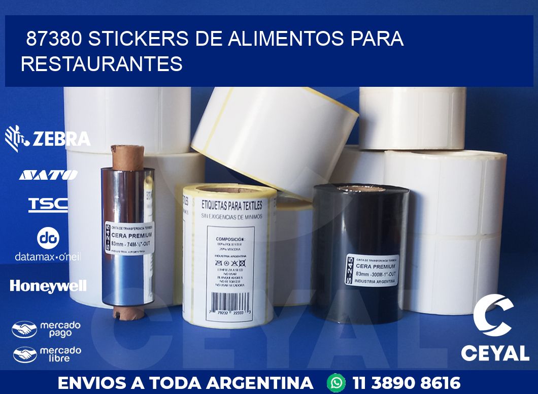 87380 STICKERS DE ALIMENTOS PARA RESTAURANTES