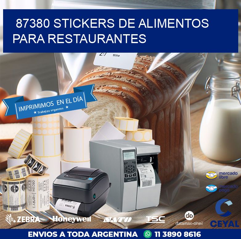 87380 STICKERS DE ALIMENTOS PARA RESTAURANTES