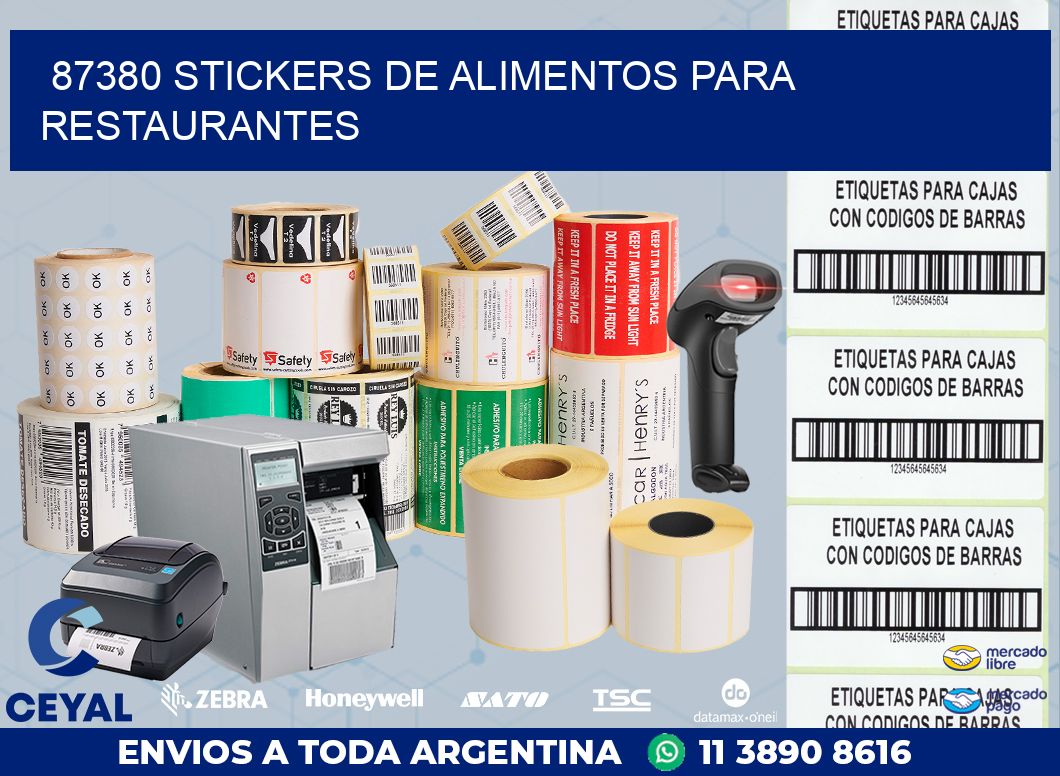 87380 STICKERS DE ALIMENTOS PARA RESTAURANTES