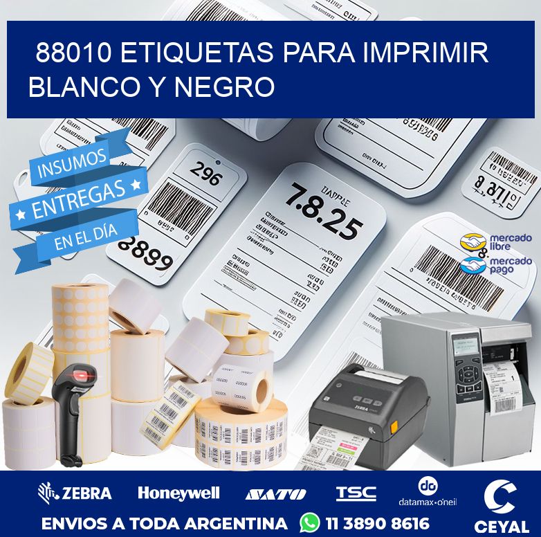 88010 ETIQUETAS PARA IMPRIMIR BLANCO Y NEGRO