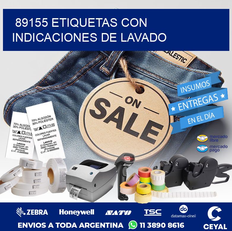 89155 ETIQUETAS CON INDICACIONES DE LAVADO