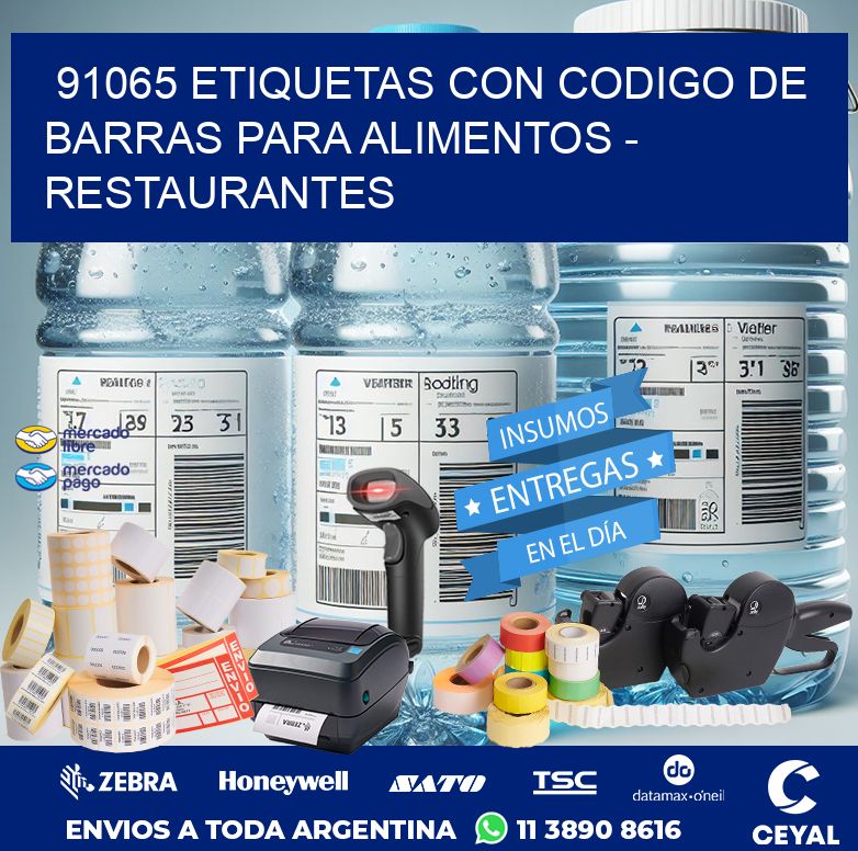 91065 ETIQUETAS CON CODIGO DE BARRAS PARA ALIMENTOS - RESTAURANTES