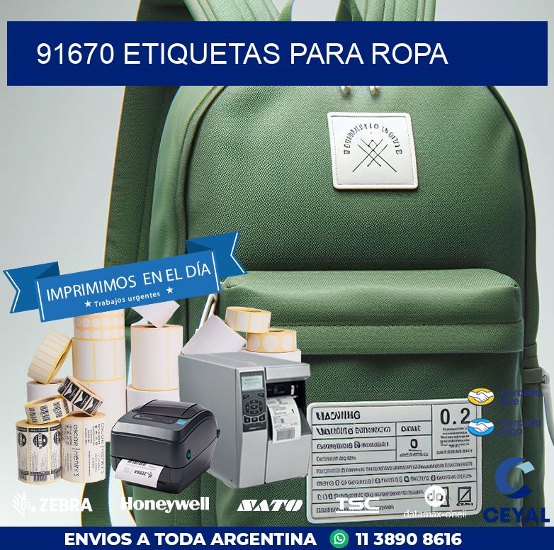 91670 ETIQUETAS PARA ROPA