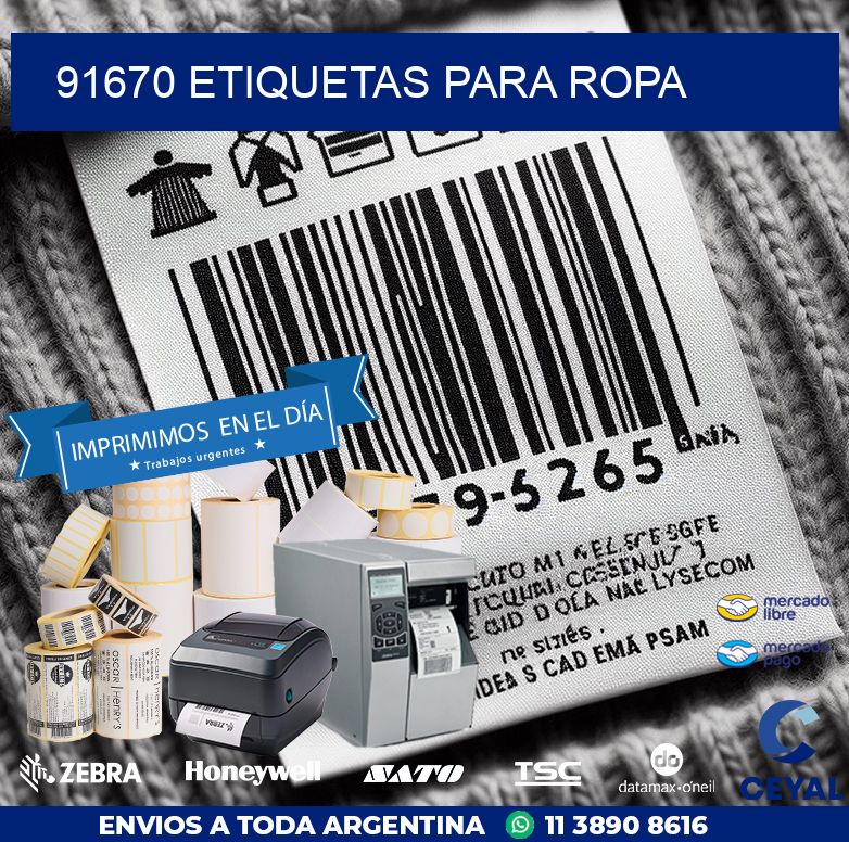 91670 ETIQUETAS PARA ROPA