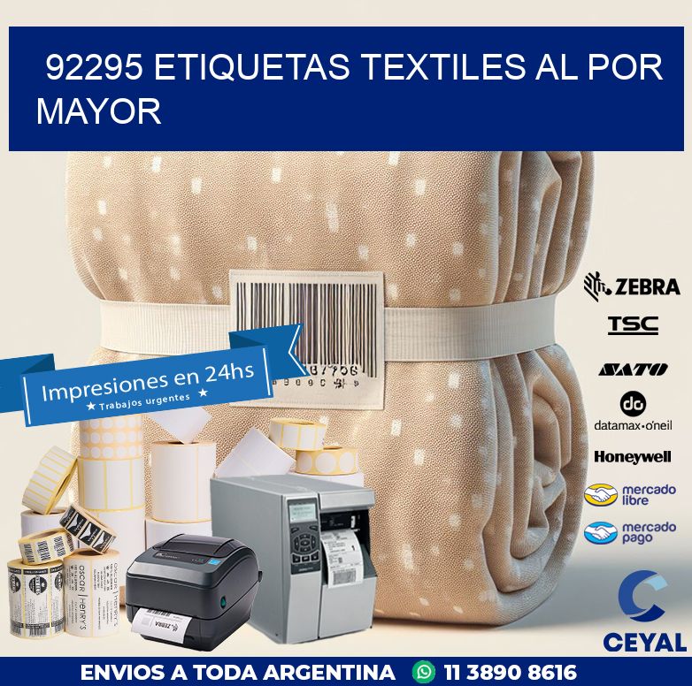 92295 ETIQUETAS TEXTILES AL POR MAYOR