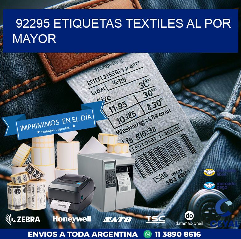 92295 ETIQUETAS TEXTILES AL POR MAYOR