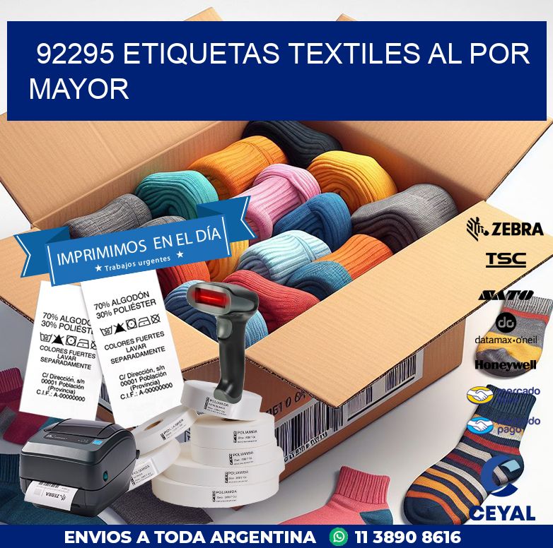 92295 ETIQUETAS TEXTILES AL POR MAYOR