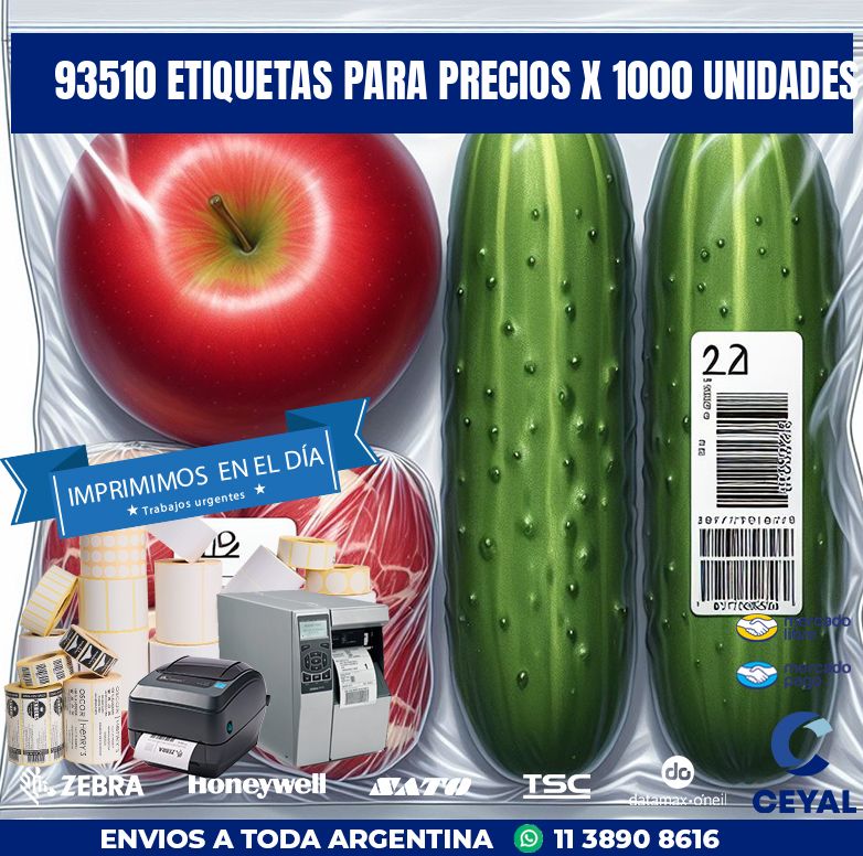 93510 ETIQUETAS PARA PRECIOS X 1000 UNIDADES