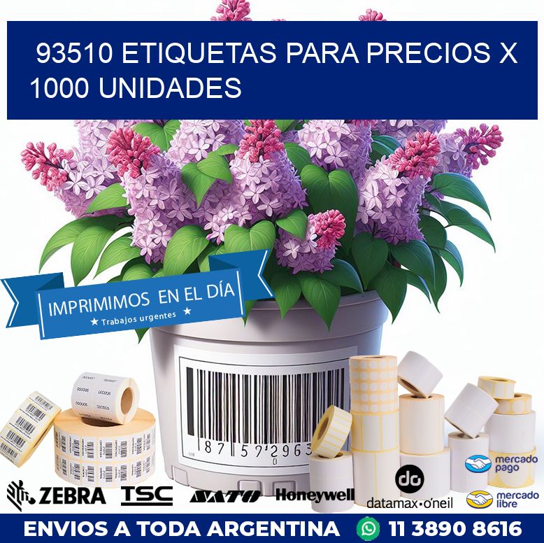 93510 ETIQUETAS PARA PRECIOS X 1000 UNIDADES