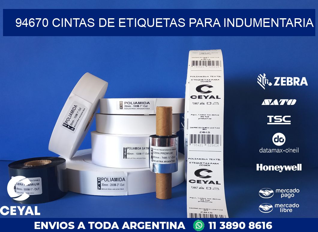 94670 CINTAS DE ETIQUETAS PARA INDUMENTARIA