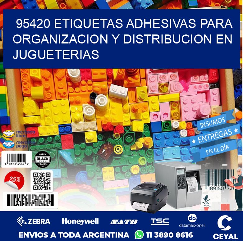 95420 ETIQUETAS ADHESIVAS PARA ORGANIZACION Y DISTRIBUCION EN JUGUETERIAS