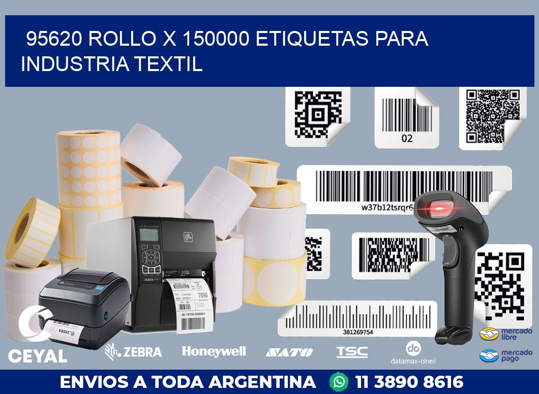 95620 ROLLO X 150000 ETIQUETAS PARA INDUSTRIA TEXTIL