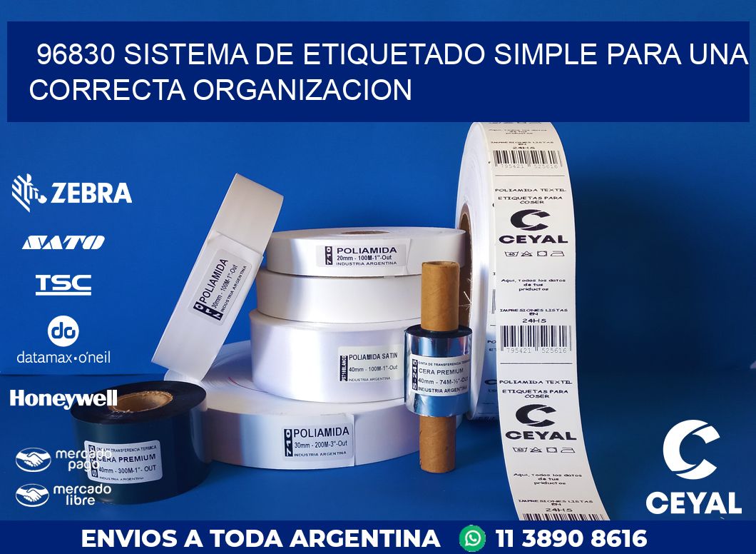 96830 SISTEMA DE ETIQUETADO SIMPLE PARA UNA CORRECTA ORGANIZACION