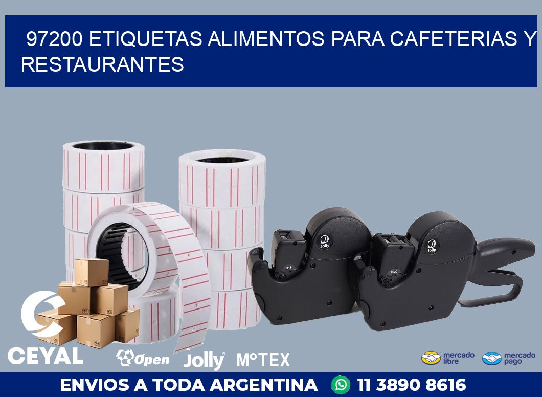97200 ETIQUETAS ALIMENTOS PARA CAFETERIAS Y RESTAURANTES
