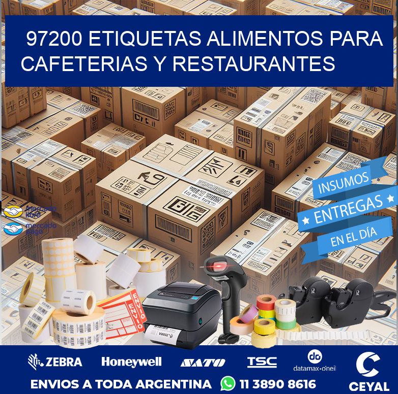 97200 ETIQUETAS ALIMENTOS PARA CAFETERIAS Y RESTAURANTES