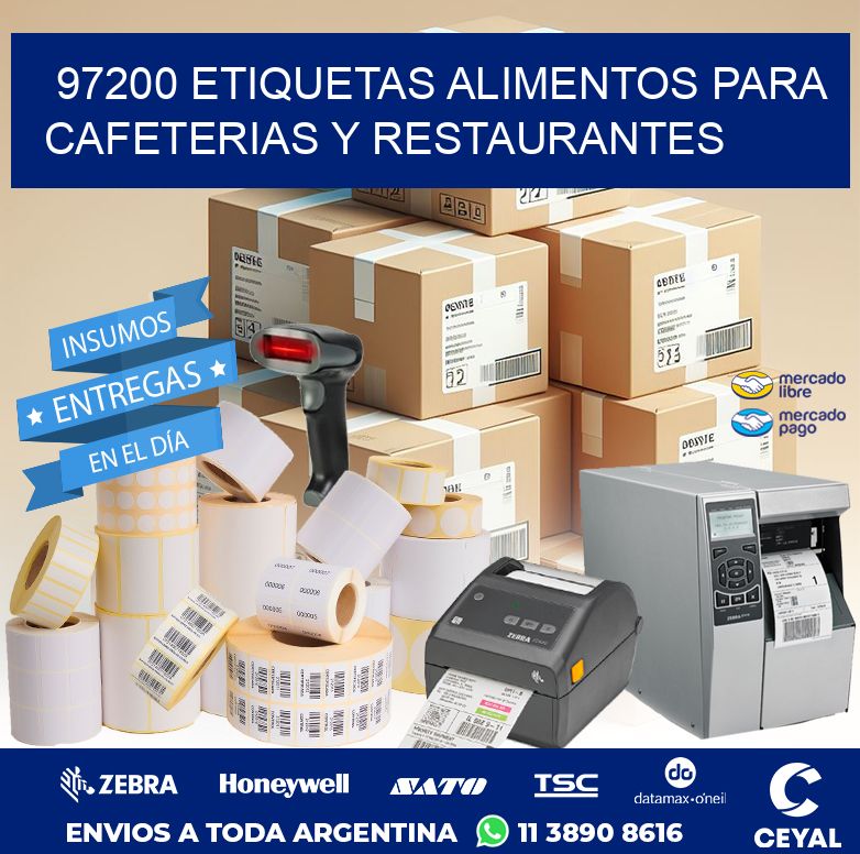 97200 ETIQUETAS ALIMENTOS PARA CAFETERIAS Y RESTAURANTES
