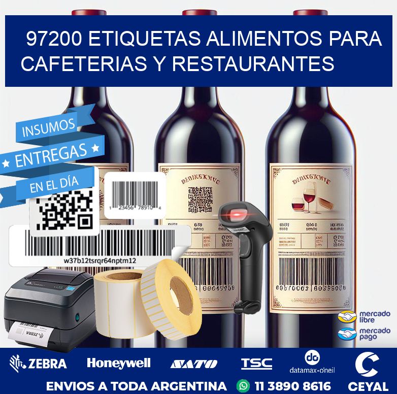 97200 ETIQUETAS ALIMENTOS PARA CAFETERIAS Y RESTAURANTES