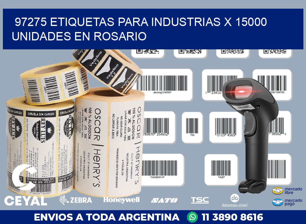 97275 ETIQUETAS PARA INDUSTRIAS x 15000 UNIDADES EN ROSARIO