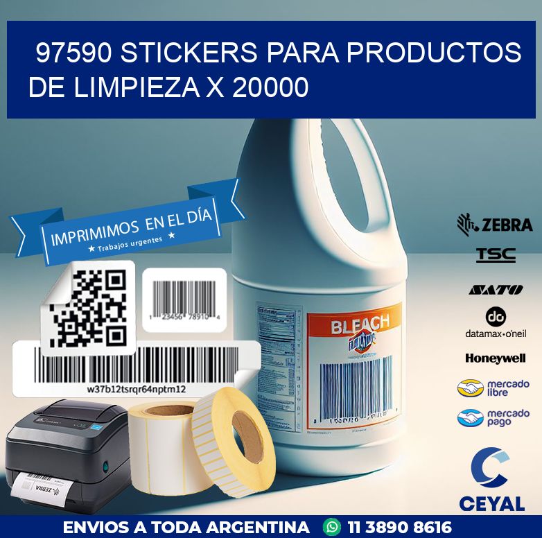 97590 STICKERS PARA PRODUCTOS DE LIMPIEZA X 20000