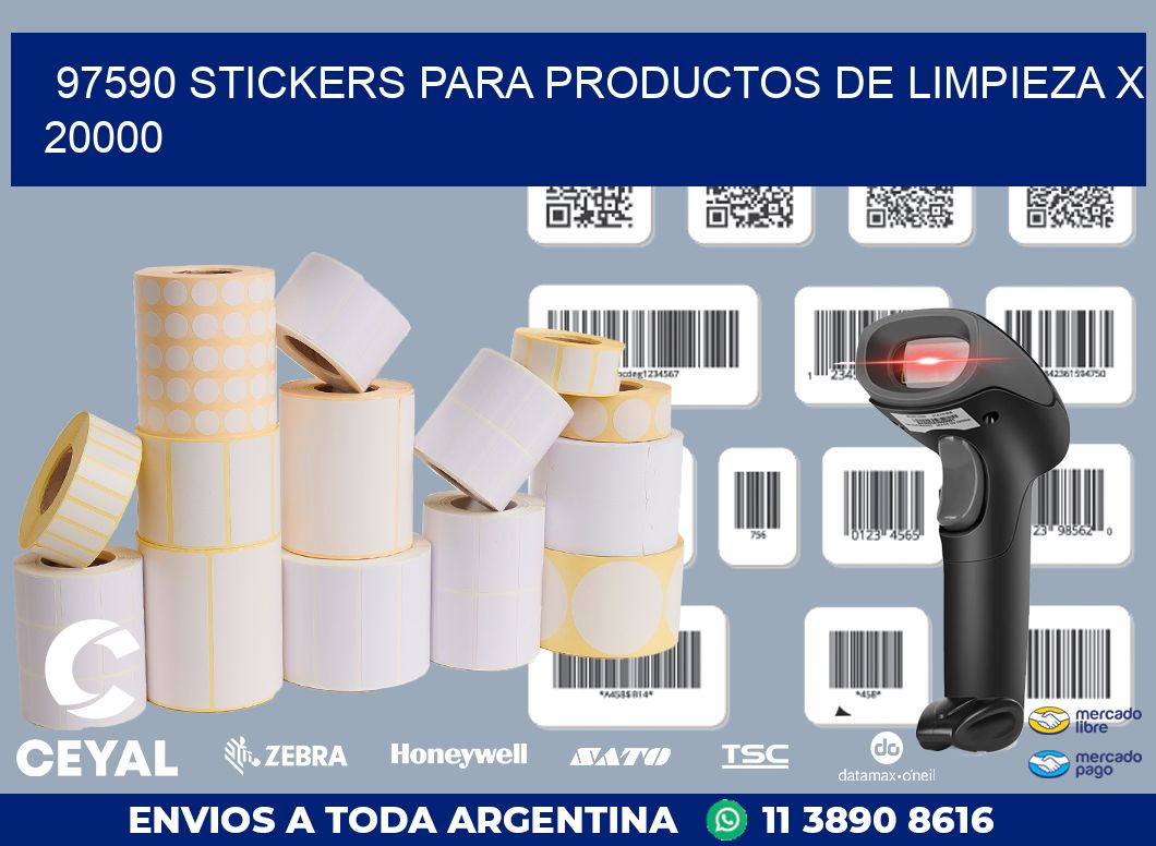 97590 STICKERS PARA PRODUCTOS DE LIMPIEZA X 20000