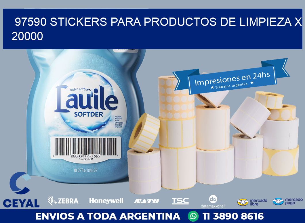 97590 STICKERS PARA PRODUCTOS DE LIMPIEZA X 20000