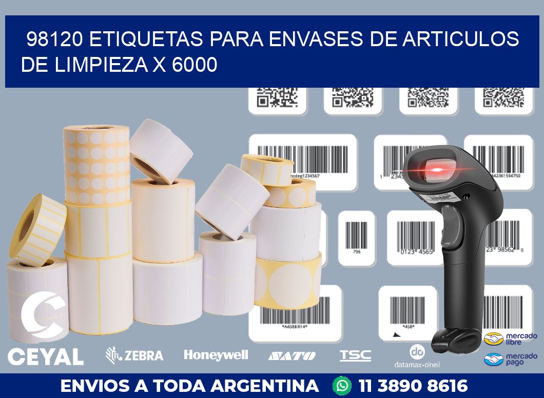 98120 ETIQUETAS PARA ENVASES DE ARTICULOS DE LIMPIEZA X 6000
