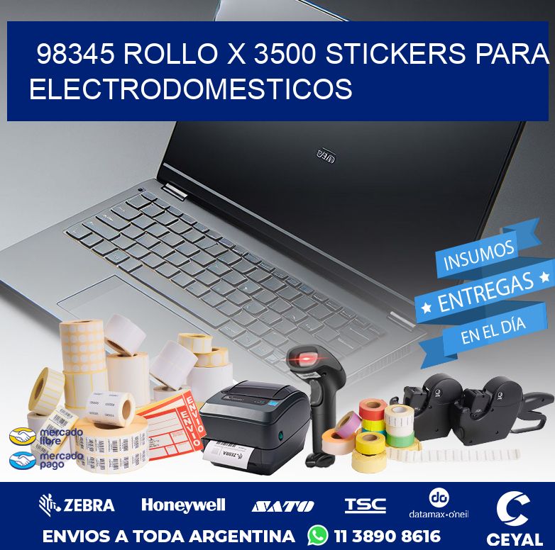 98345 ROLLO X 3500 STICKERS PARA ELECTRODOMESTICOS