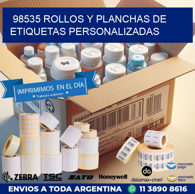 98535 ROLLOS Y PLANCHAS DE ETIQUETAS PERSONALIZADAS